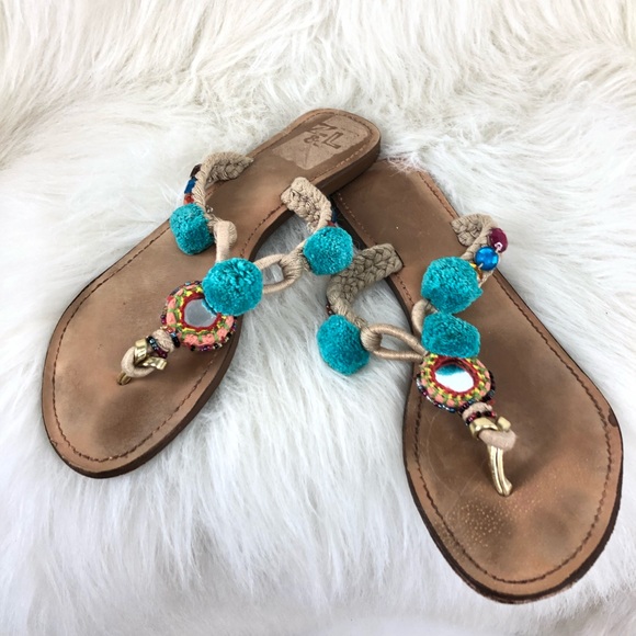 Z & L Shoes - Z & L Pom Pom festival boho sandals. Size 8